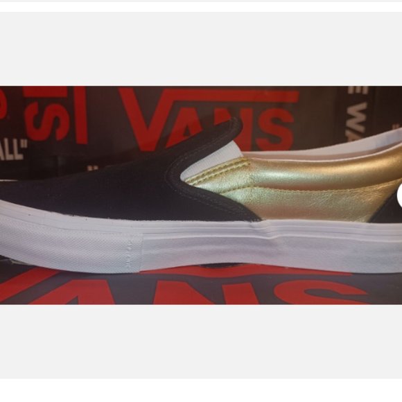 VANS Shake Junt Slip On Pro Shoes Black / Gold Men\'s 11.5 VN0A347V13L main image 4